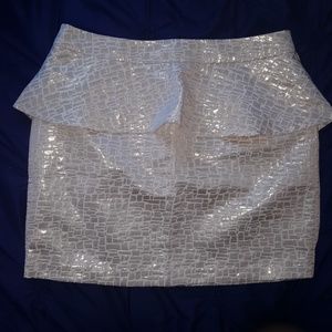 Short Gold Peplum Skirt